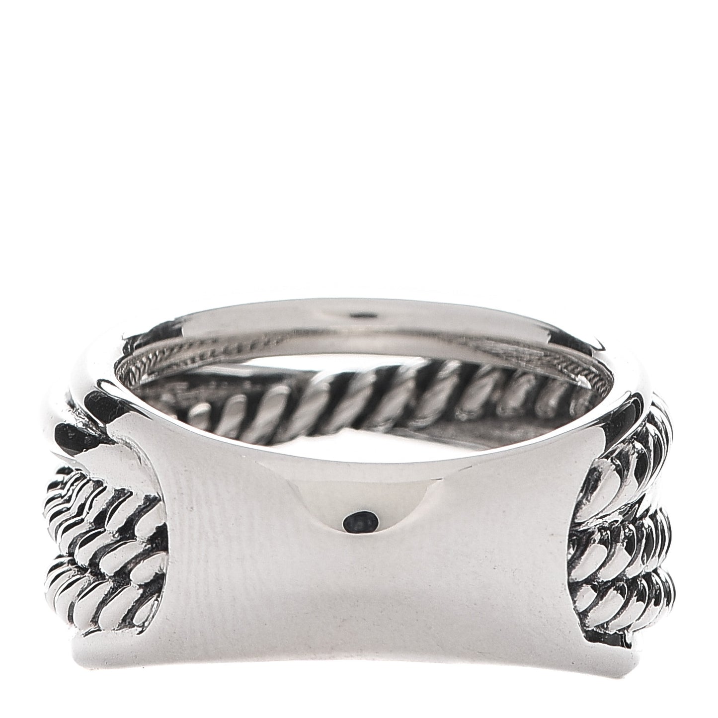 Sterling Silver 15mm Narrow Crossover Cable Ring 57 8