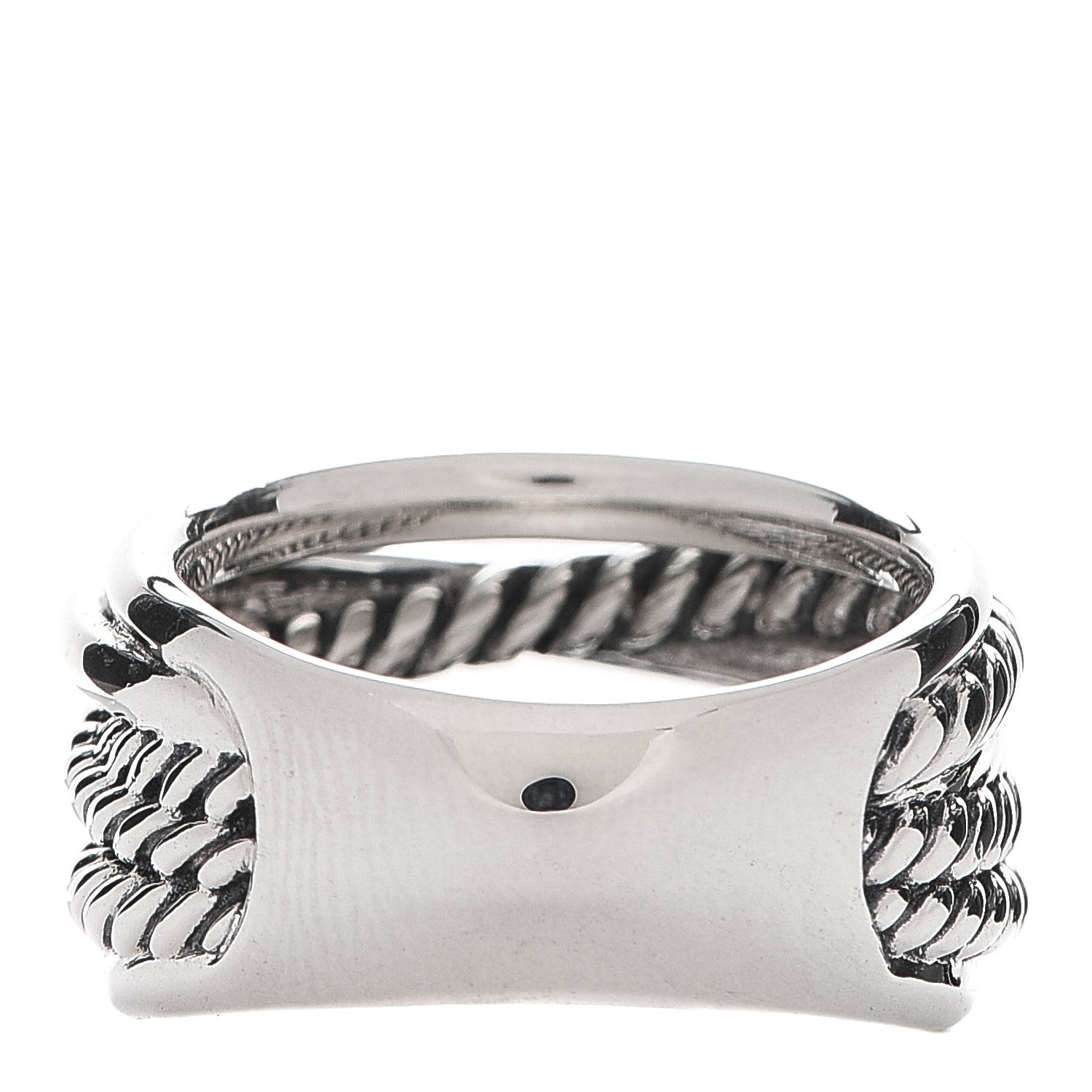 David Yurman Sterling Silver 15mm Narrow Crossover Cable Ring 57 8 3 of 5