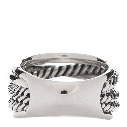 David Yurman Sterling Silver 15mm Narrow Crossover Cable Ring 57 8 3 of 5