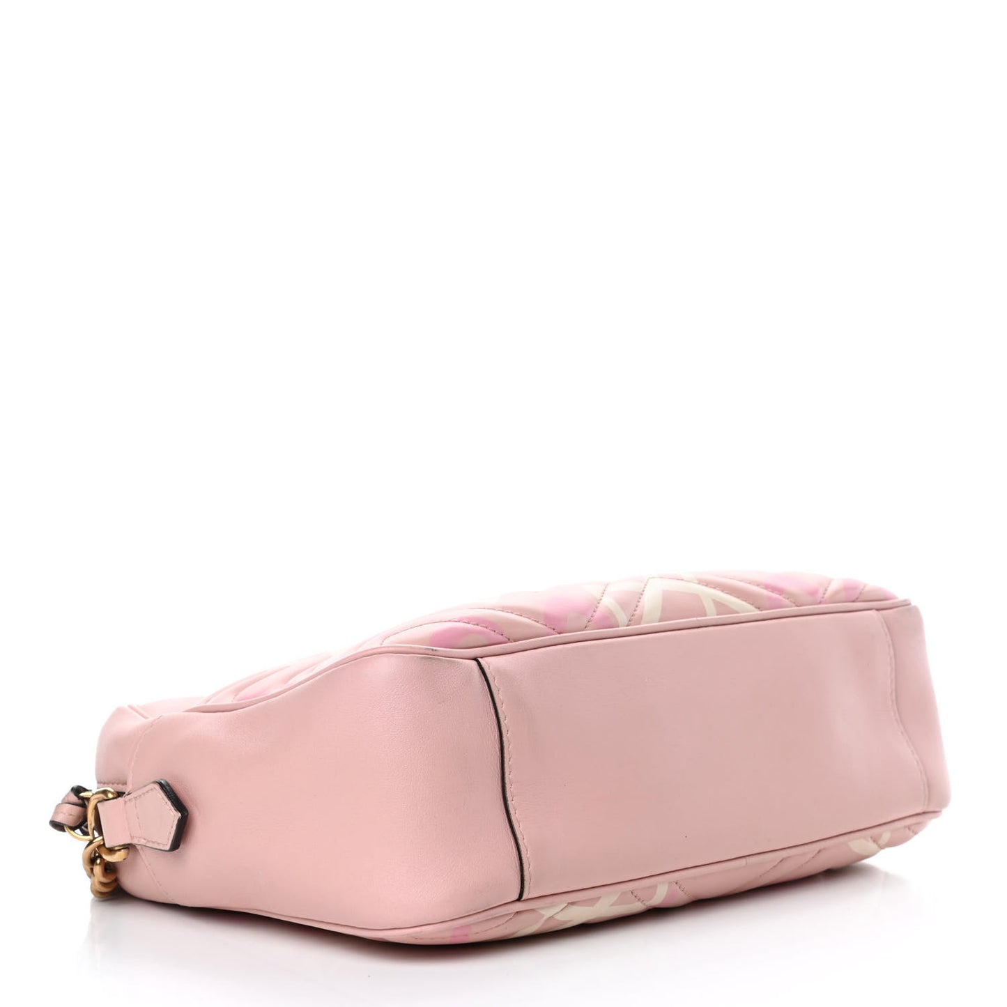 Calfskin Matelasse GucciGhost Medium GG Marmont Chain Shoulder Bag Perfect Pink Rosa Ivory