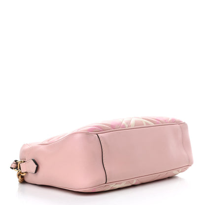 Gucci Calfskin Matelasse GucciGhost Medium GG Marmont Chain Shoulder Bag Perfect Pink Rosa Ivory 3 of 8