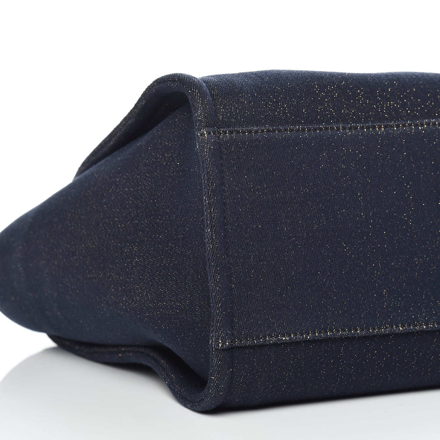 Chanel Lurex Canvas Medium Deauville Tote Navy Blue Gold 10 of 12