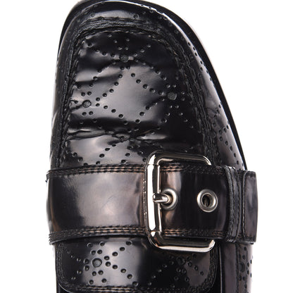 Louis Vuitton Glazed Calfskin Perforated Loafers 40 Black 10 of 10