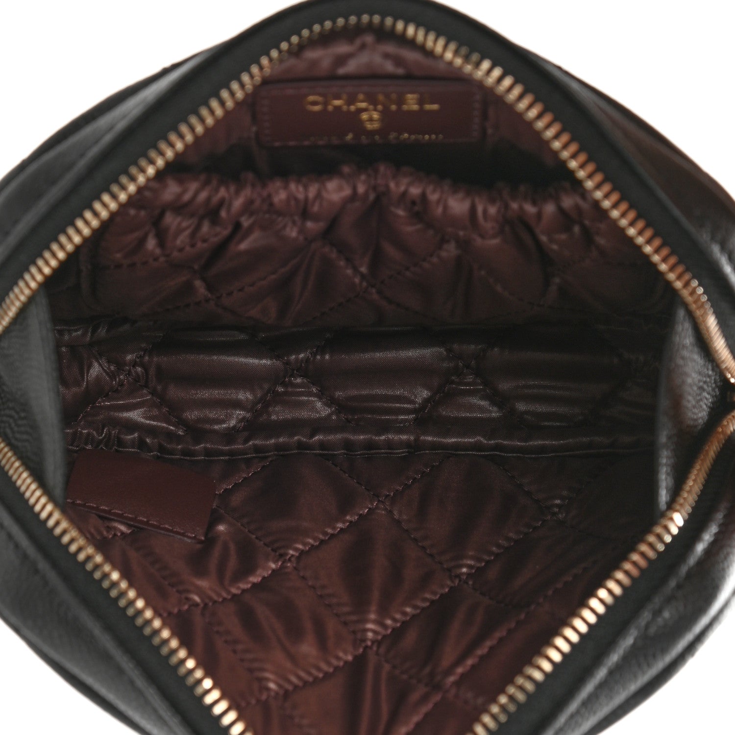 Chanel Caviar Quilted Small Curvy Pouch Cosmetic Case Black 5 of 8