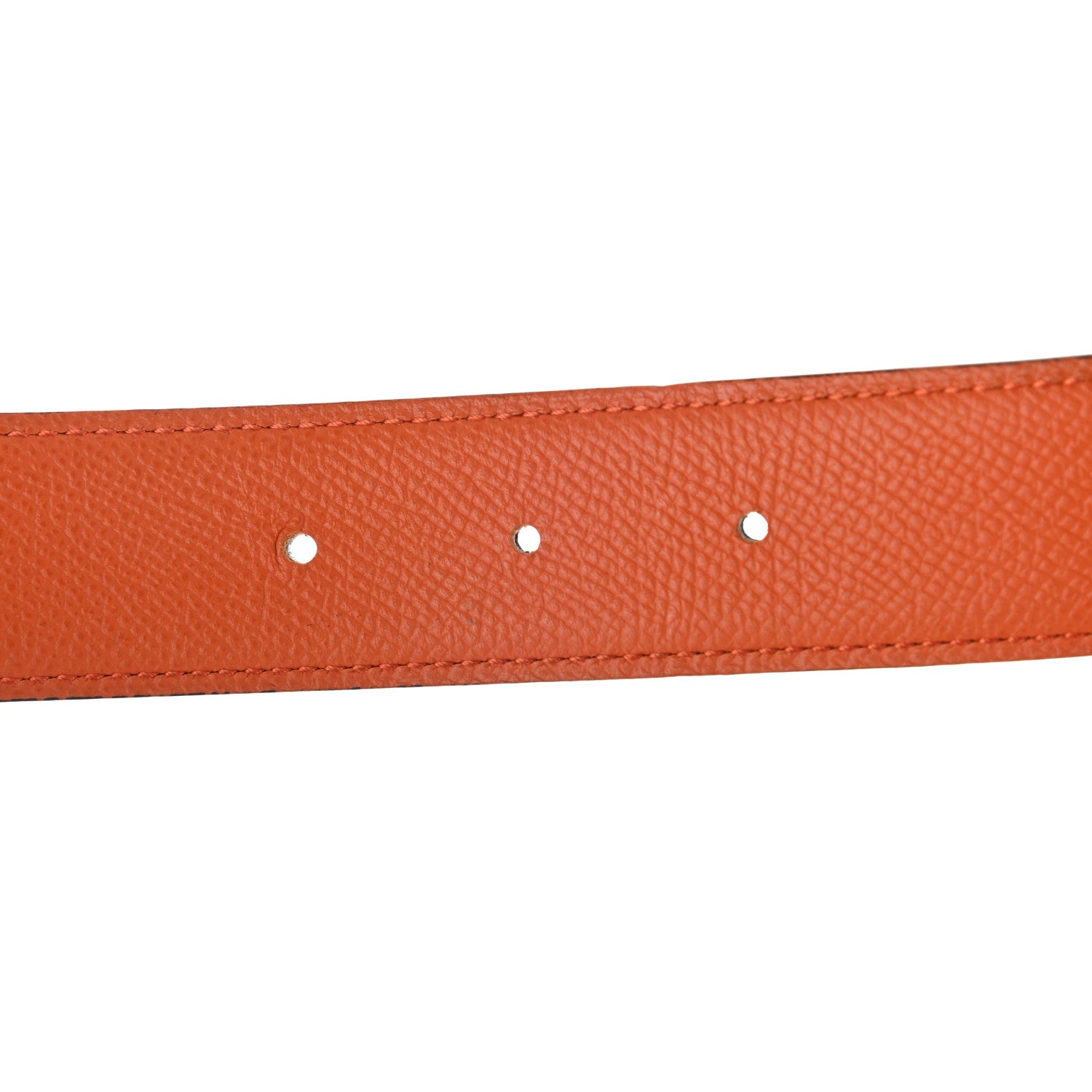 Hermes Epsom Swift 32mm Guilloche H Belt 80 Black Orange 4 of 6