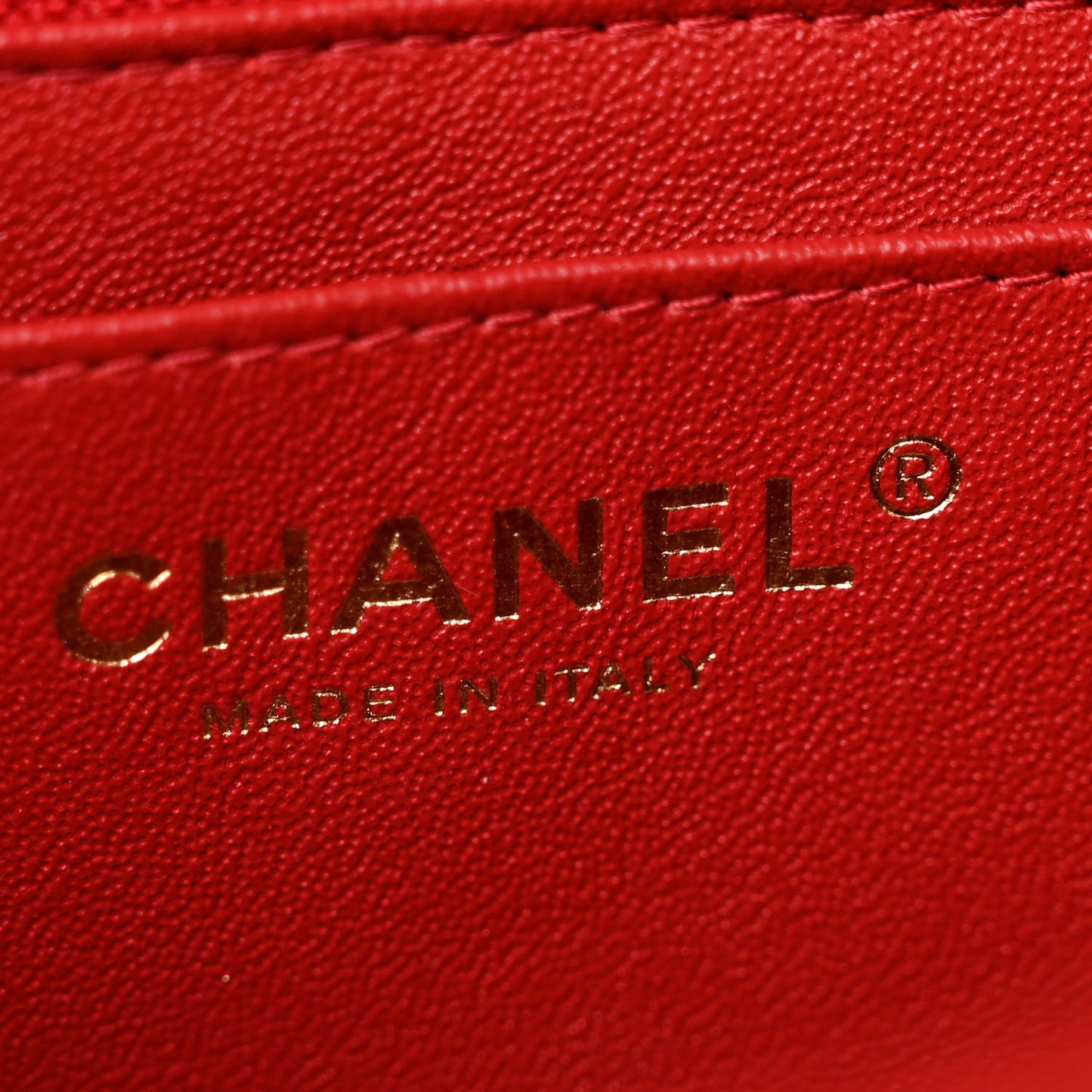 Lambskin Quilted Mini Rectangular Flap Red