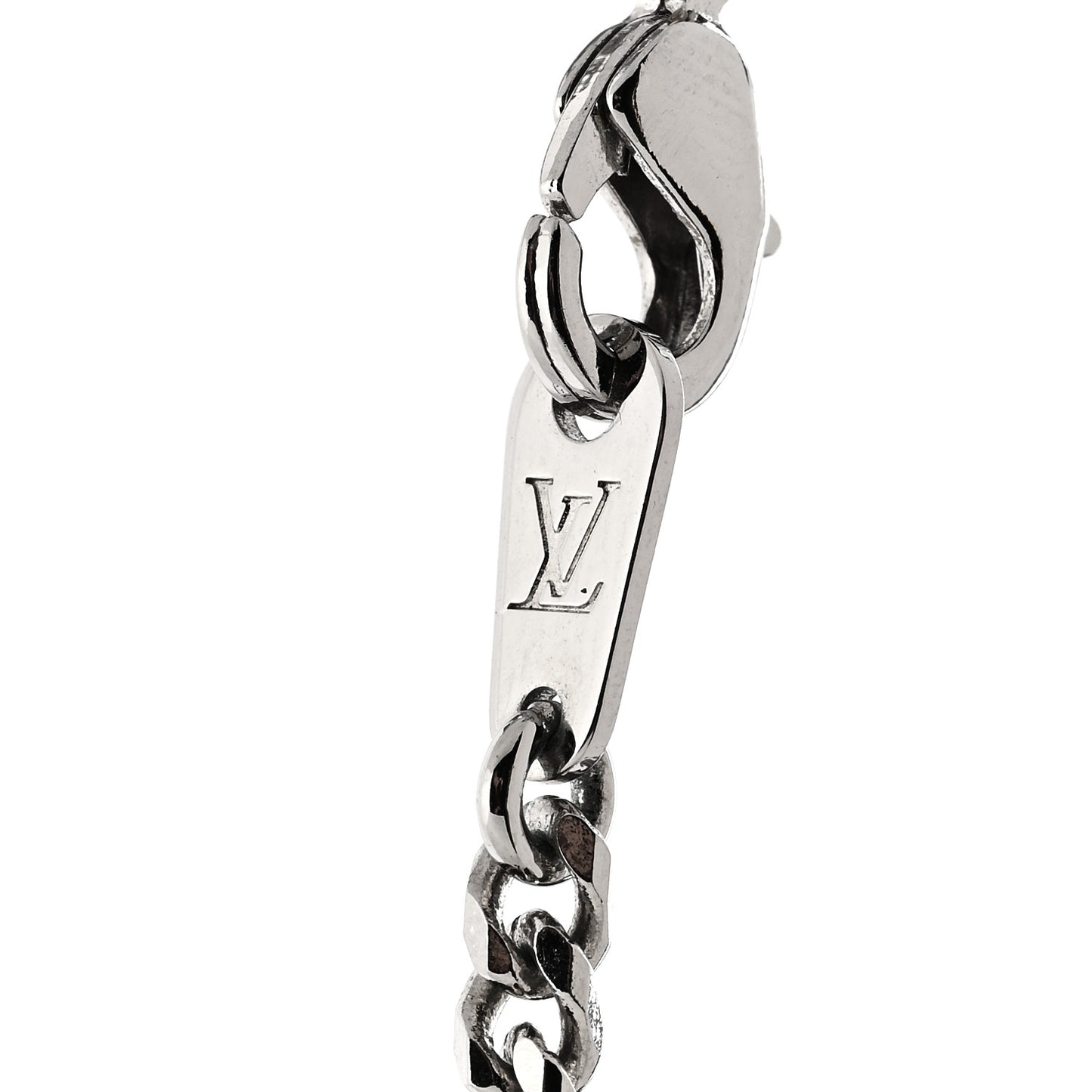 Metal Resin LV Psychedelic Necklace Silver Multicolor