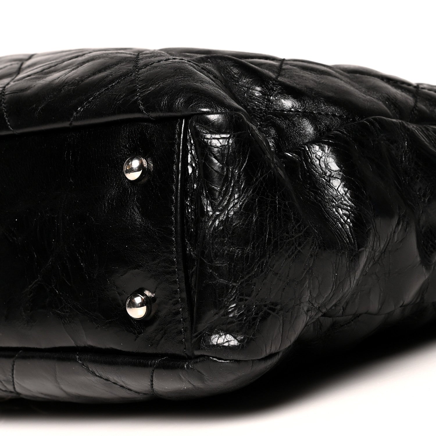 Chanel Glazed Calfskin Lambskin Portobello Tote Black 10 of 11