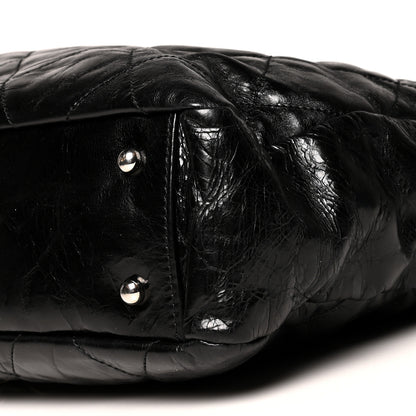 Chanel Glazed Calfskin Lambskin Portobello Tote Black 10 of 11