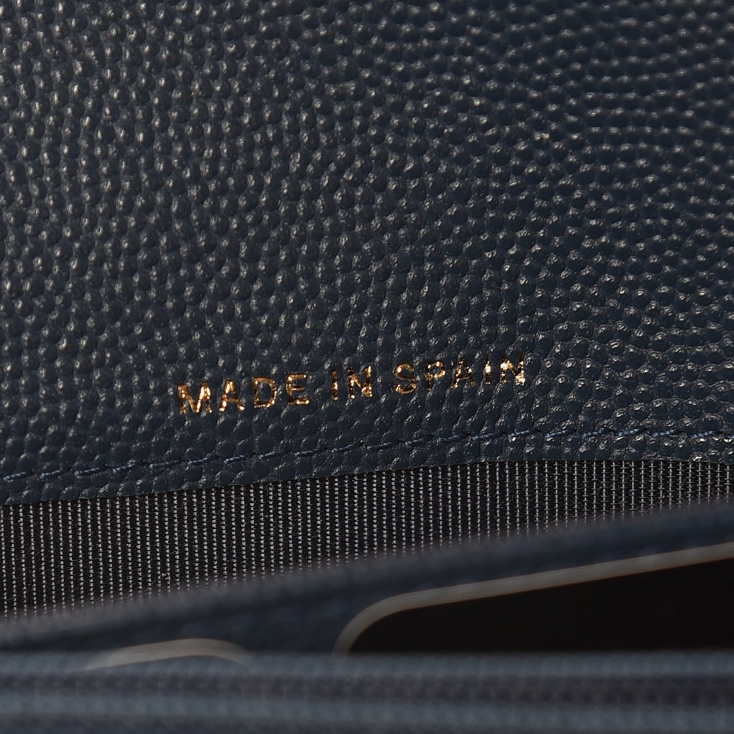 Caviar Quilted Large Gusset Flap Wallet Navy
