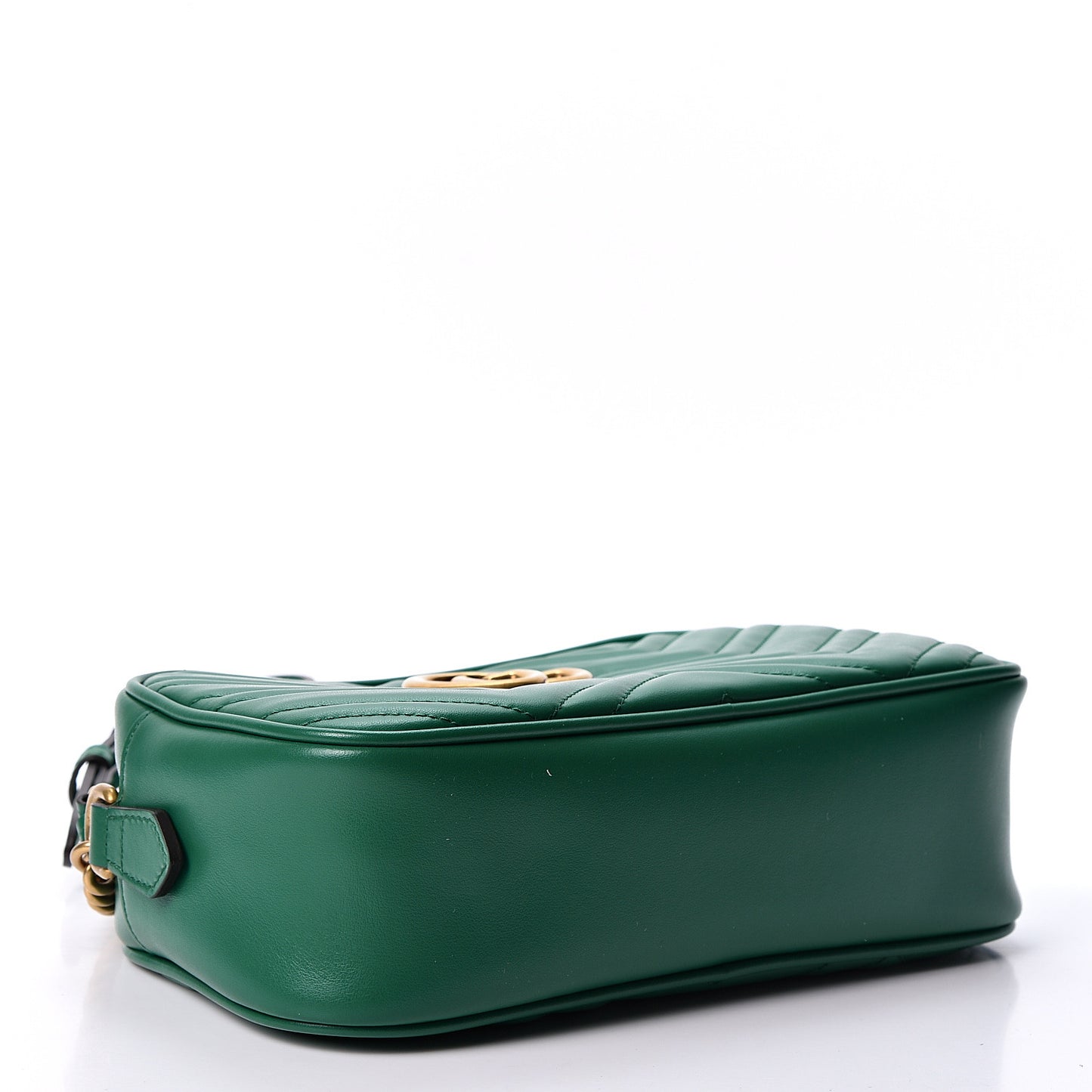 Calfskin Matelasse Small GG Marmont Chain Shoulder Bag Emerald Green