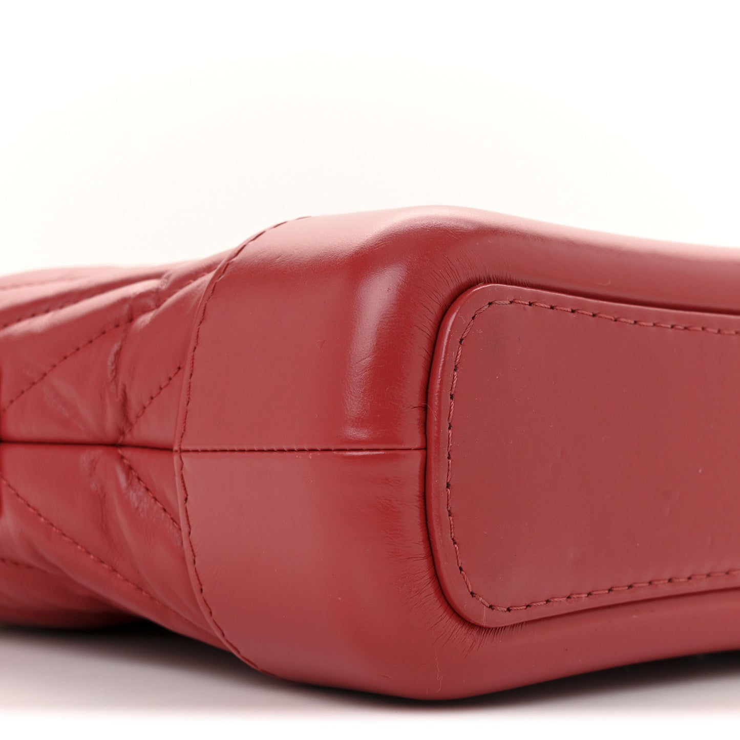 Aged Calfskin Chevron Quilted Small Gabrielle Hobo Red