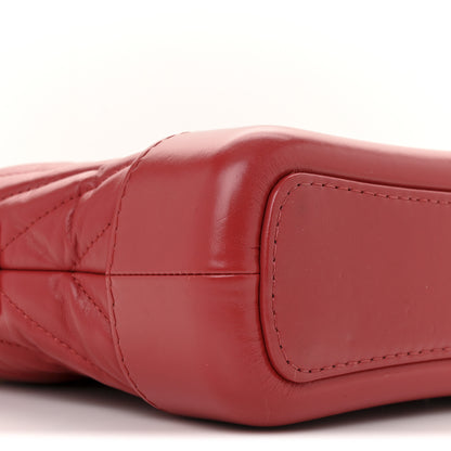 Chanel Aged Calfskin Chevron Quilted Small Gabrielle Hobo Red 9 of 12