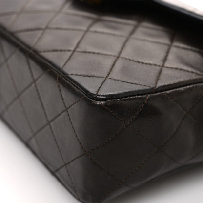 Chanel Lambskin Quilted Bi-Color Small Single Flap Dark Brown 13 of 15