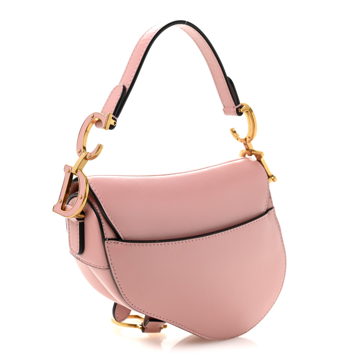 Christian Dior Smooth Calfskin Mini Saddle Bag Antique Pink 3 of 10