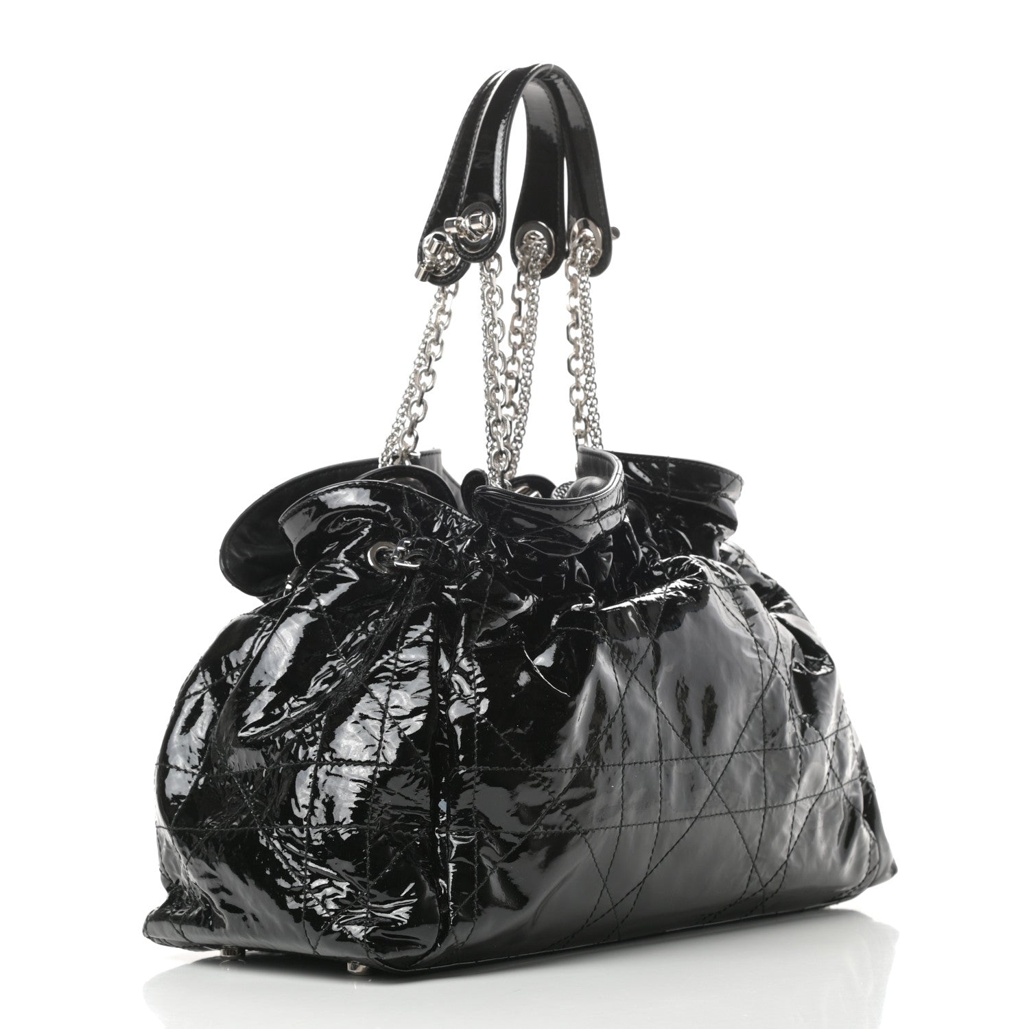 Christian Dior Patent Cannage Medium Le Trente Tote Black 3 of 10