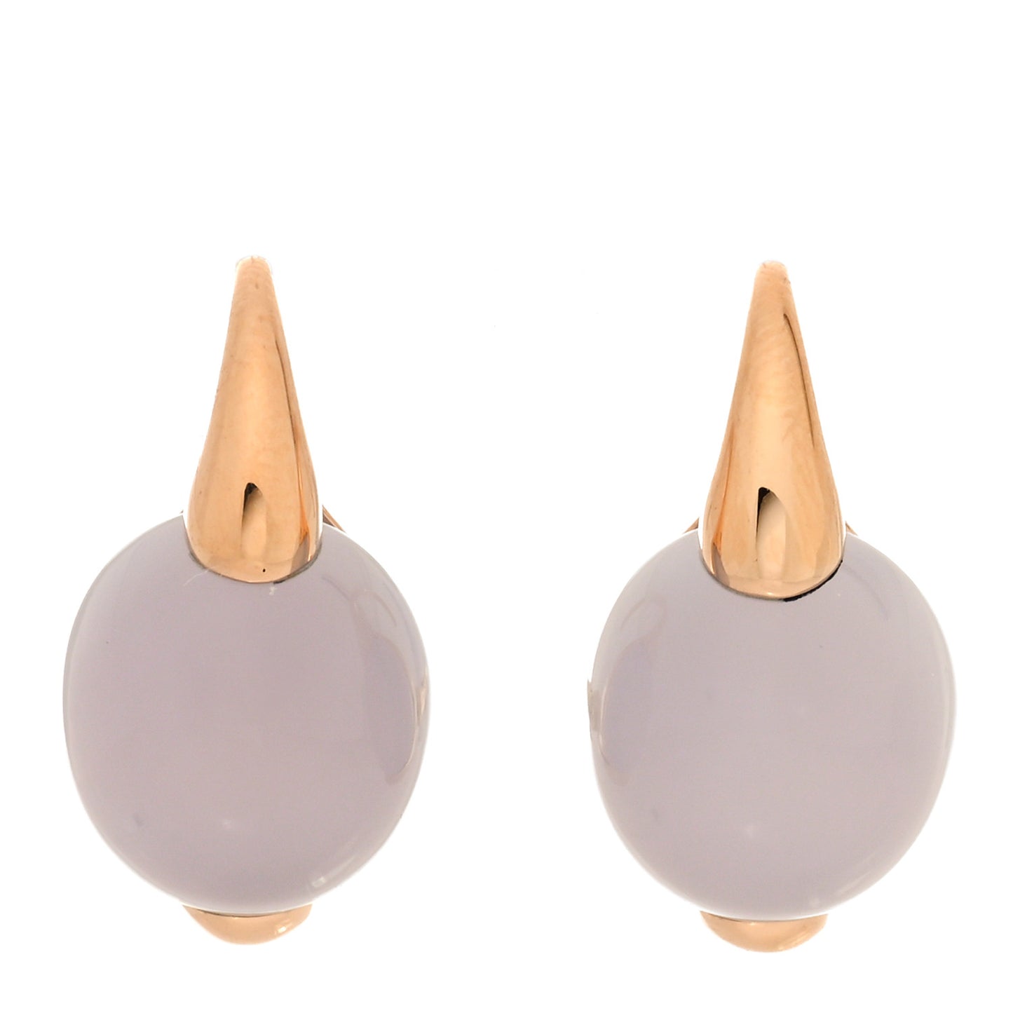 18K Rose Gold Moonstone M'Ama Non M'Ama Earrings