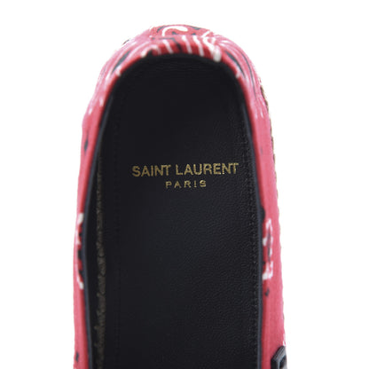 Saint Laurent Bandana Print Canvas Espadrilles 39 Red 7 of 9