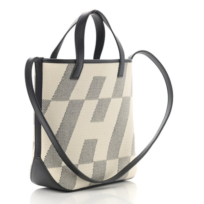 Hermes Swift H Canvas Cabas H En Biais 27 Black Ecru 3 of 8