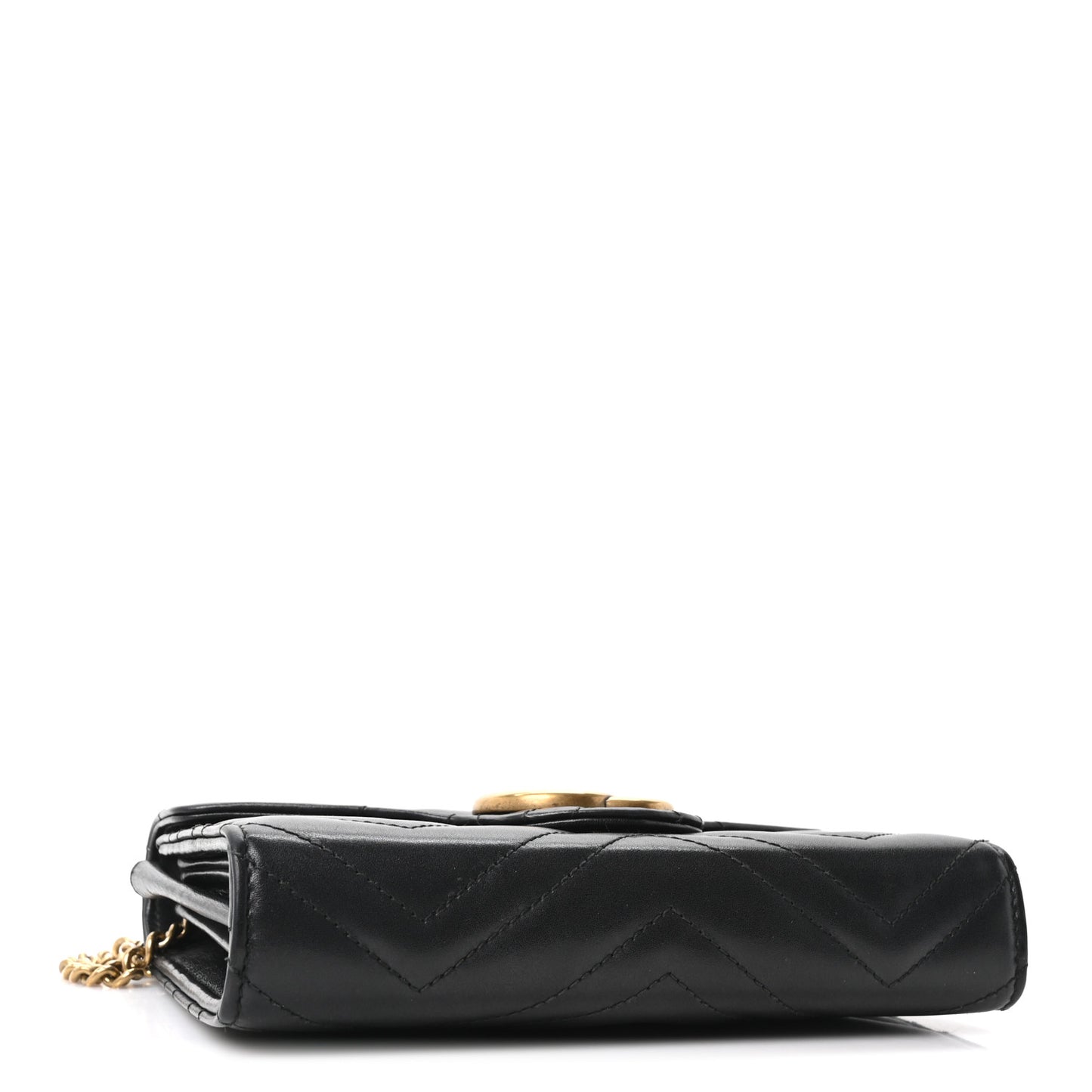 Calfskin Matelasse GG Marmont Chain Wallet Black