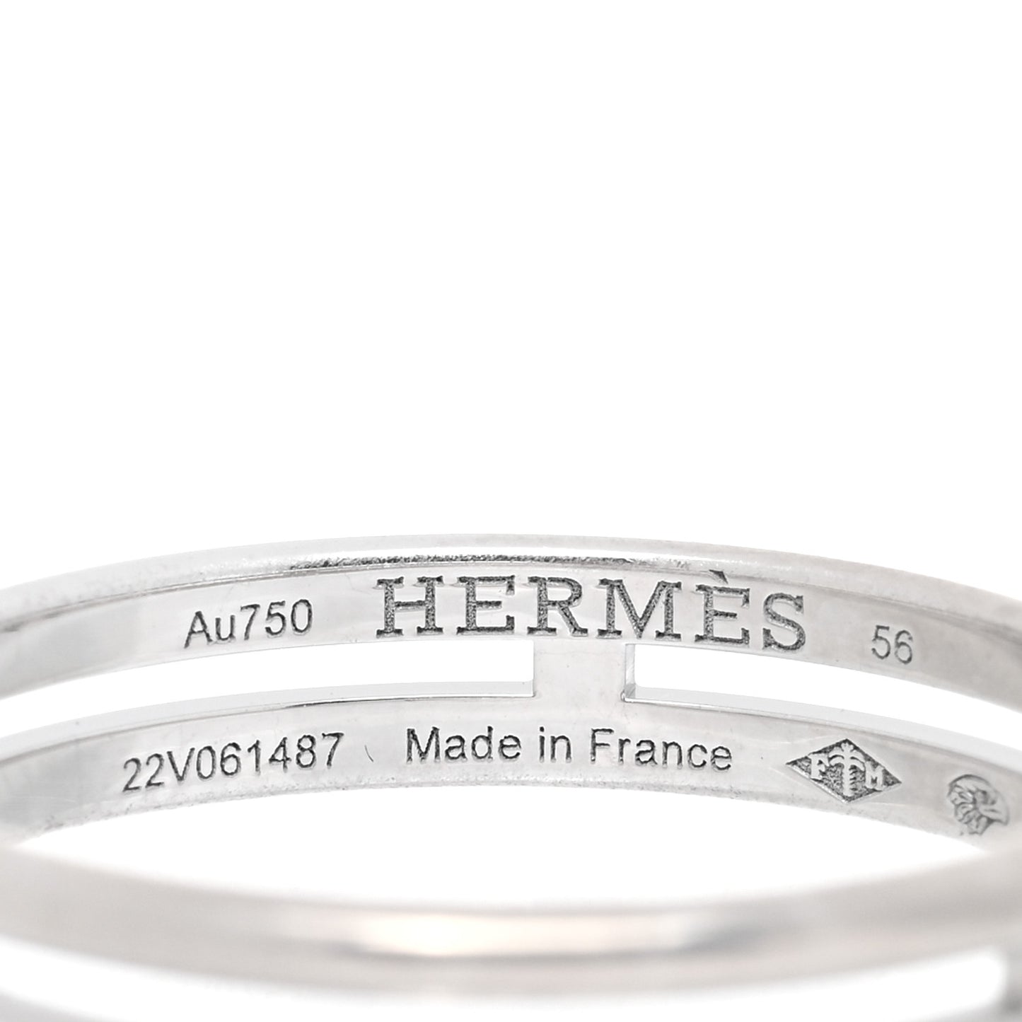 18K White Gold Ariane Wedding Band Ring 56 7.5