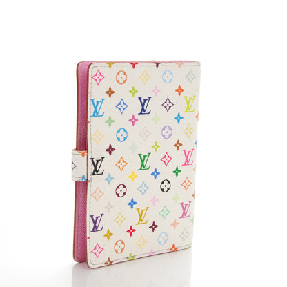 Louis Vuitton Monogram Multicolor Small Ring Agenda Cover White Litchi 3 of 8