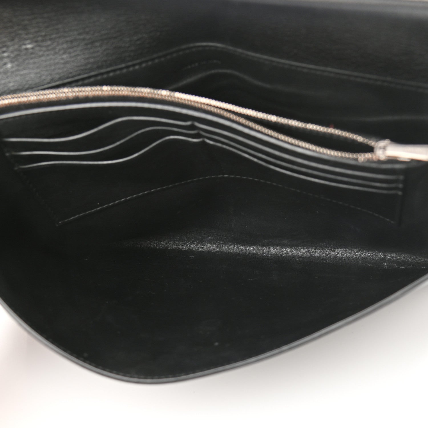 Celine Goatskin Folded Clutch With Strap Black 6 of 17