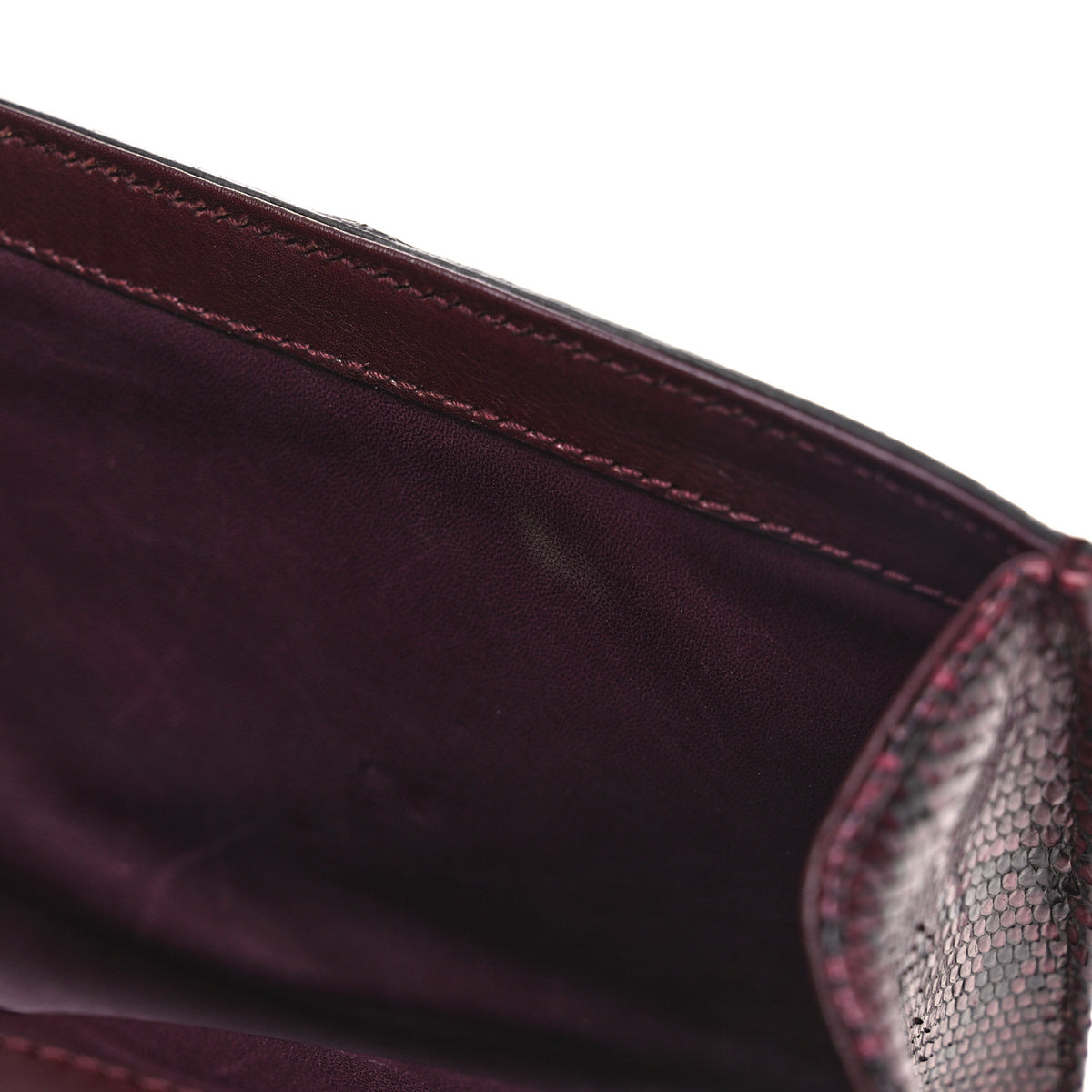 Snakeskin G Night Clutch  Burgundy Black