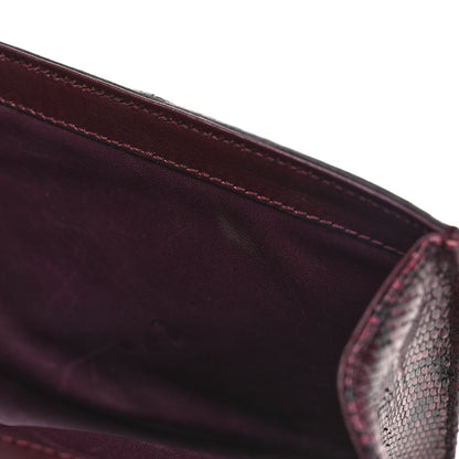 Gucci Snakeskin G Night Clutch  Burgundy Black 8 of 10