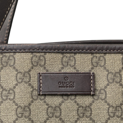 Gucci GG Supreme Monogram Large Zippered Shopping Tote Brown 19 of 19