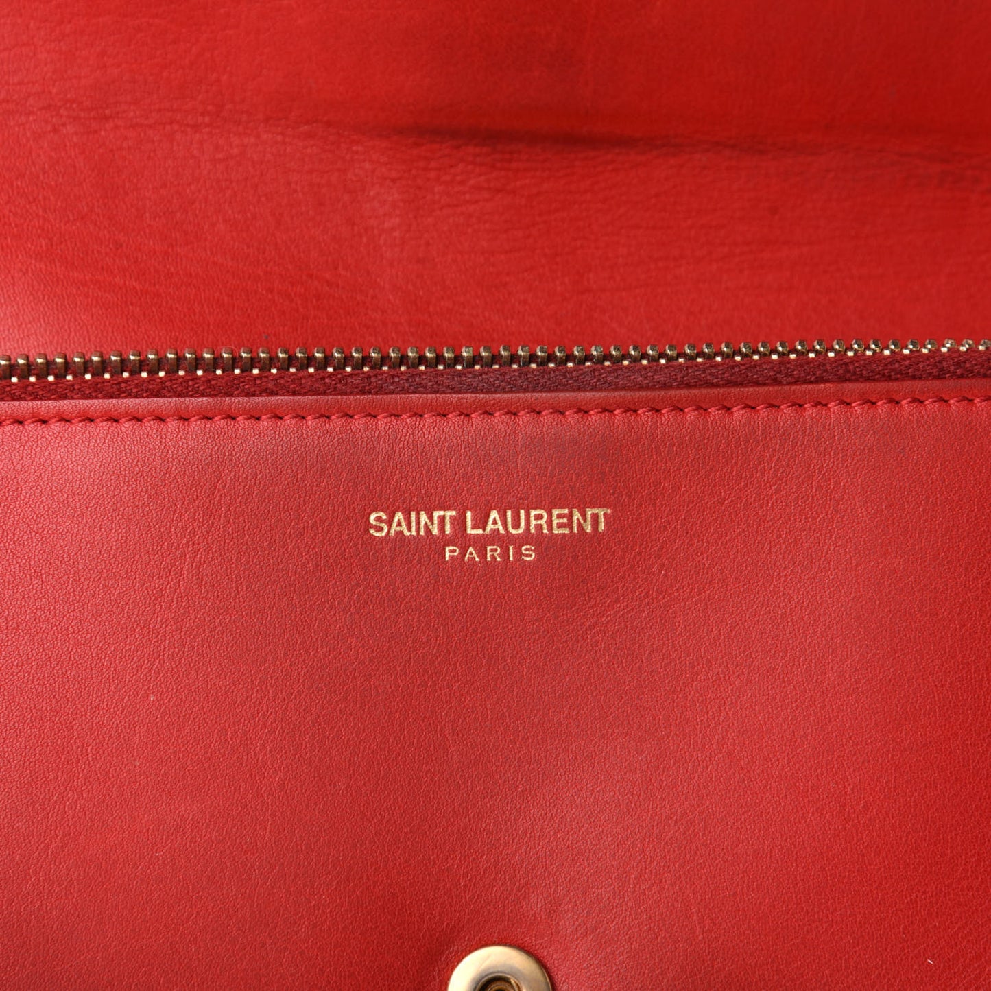 Calfskin Classic Y Ligne Clutch Red