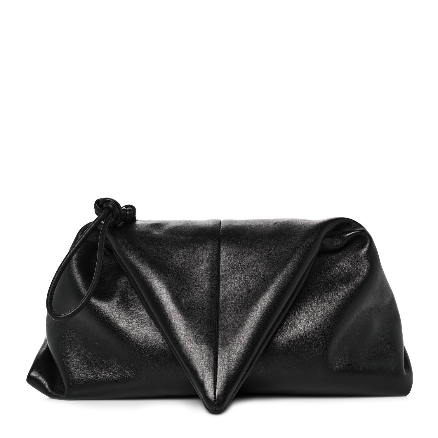 Bottega Veneta Lambskin BV Trine Clutch Black 1 of 10