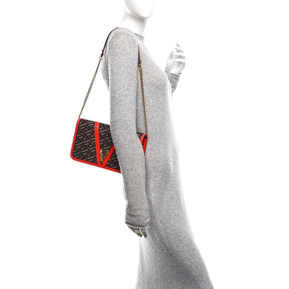 Versace Coated Canvas Virtus La Greca Signature Shoulder Bag Red 2 of 10