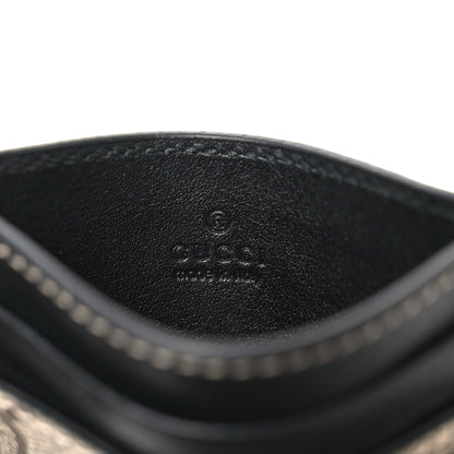 Gucci GG Supreme Monogram Calfskin Emblem Card Holder With Strap Beige Black 6 of 8