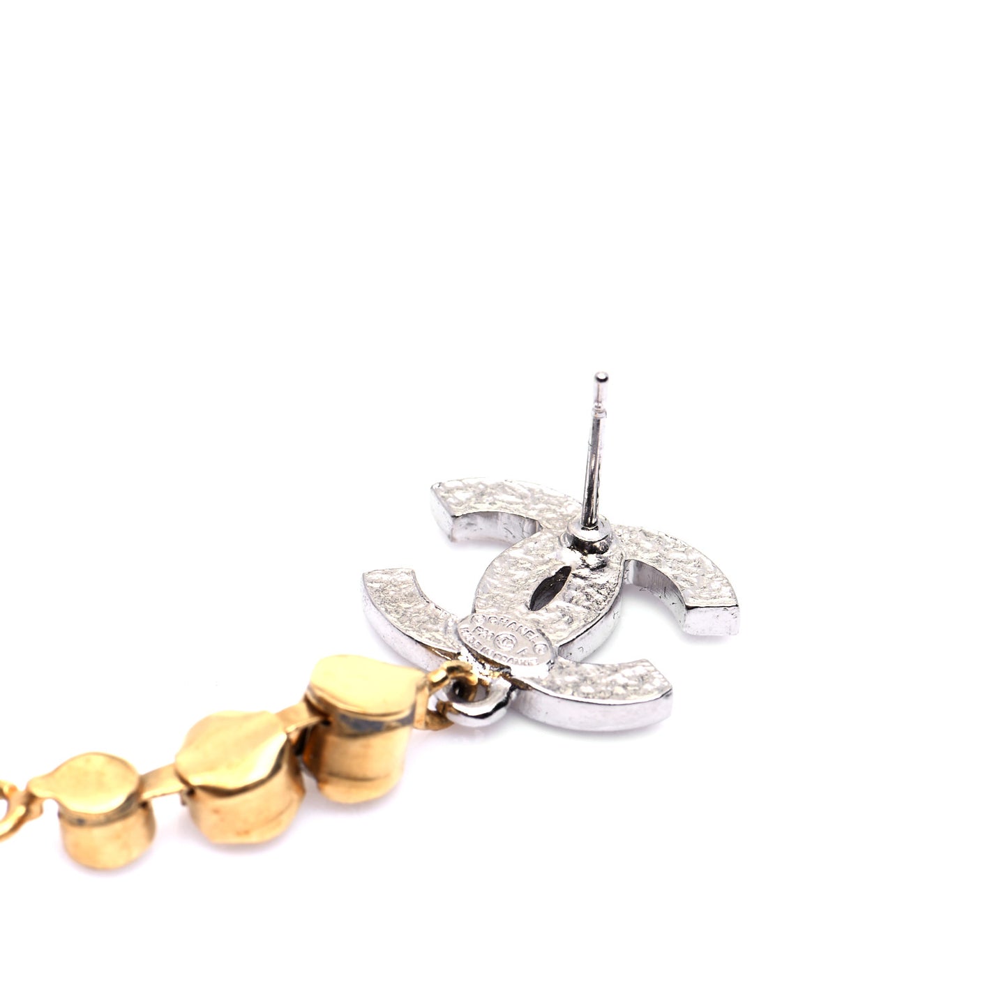 Crystal Star Drop CC Earrings Silver Gold