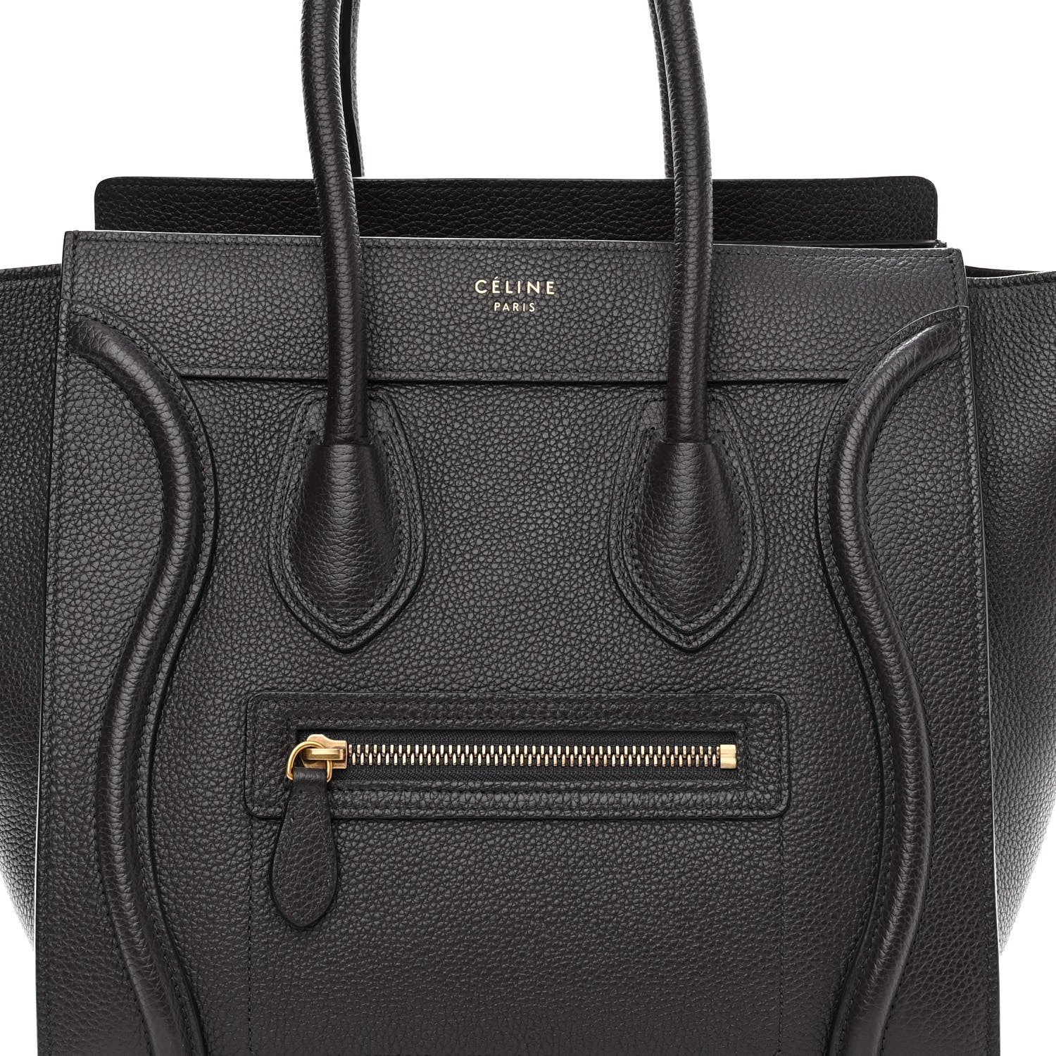 Celine Drummed Calfskin Micro Luggage Liquorice 7 of 9