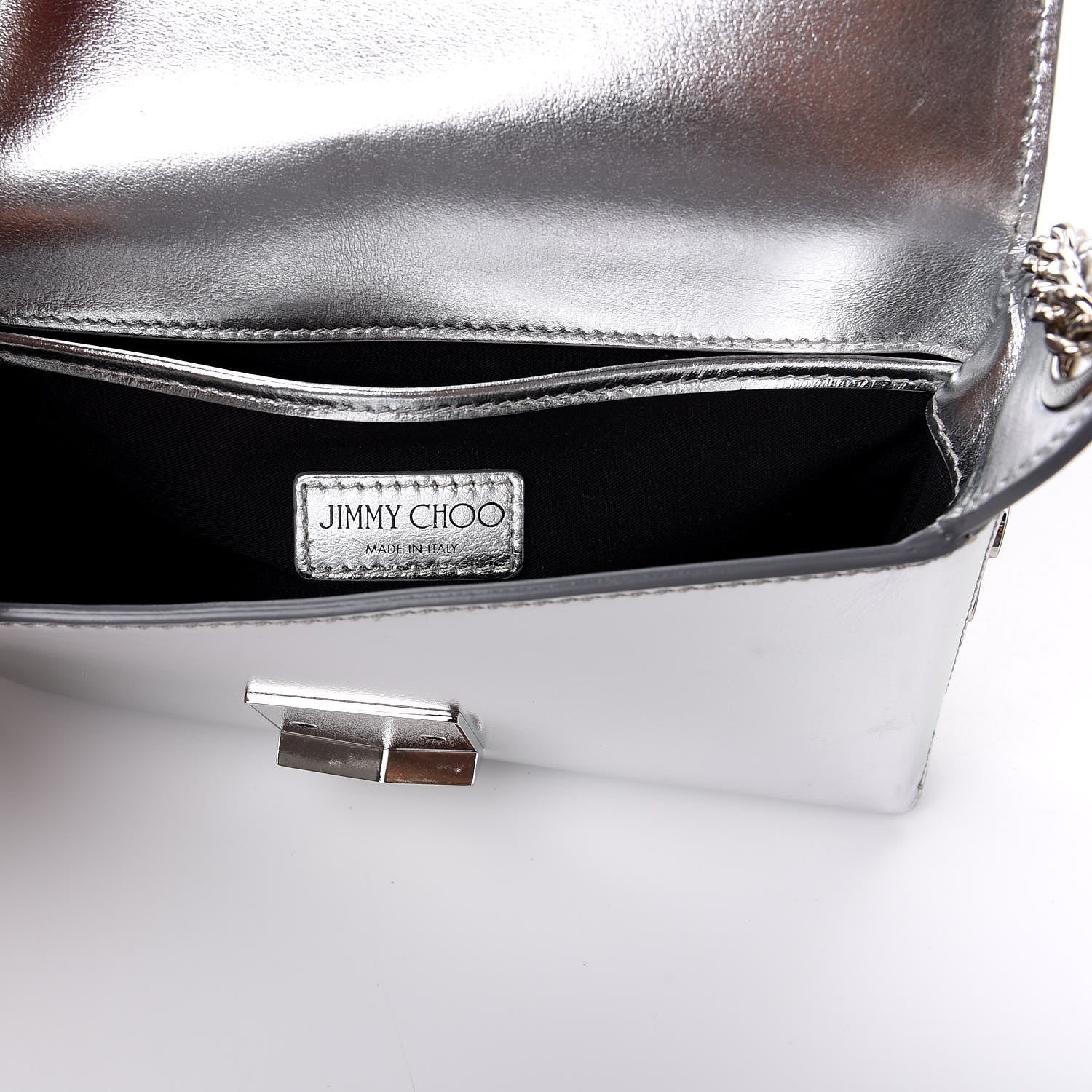 Jimmy Choo Metallic Calfskin Lockett Petite Shoulder Bag Silver 7 of 11