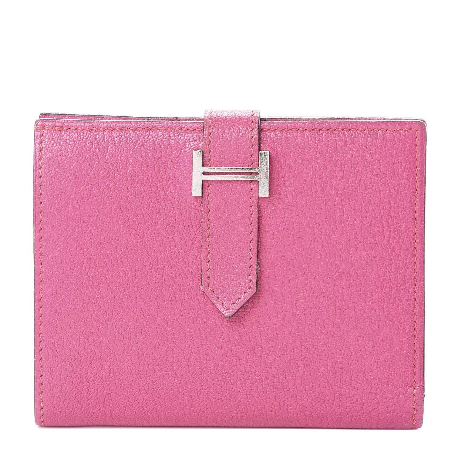 Hermes Chevre Mysore Bearn Compact Wallet Rose Shocking 1 of 6