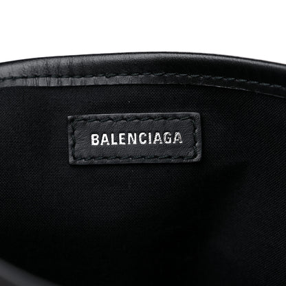 Balenciaga Cotton Canvas Calfskin Navy Cabas XS Natural Black 7 of 11
