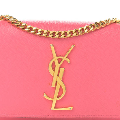 Saint Laurent Grain De Poudre Small Monogram Kate Satchel Rose Clair 7 of 17