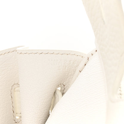 Hermes Taurillon Clemence Birkin 30 White 7 of 18