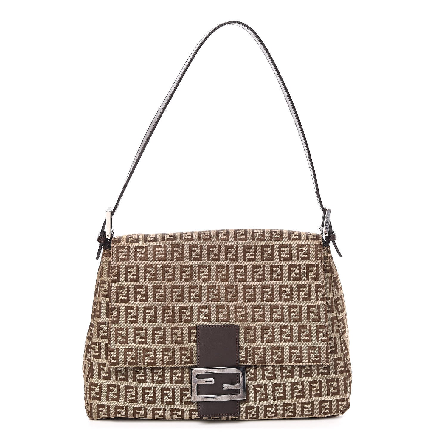 Fendi Zucchino Mama Baguette Dark Brown 1 of 10