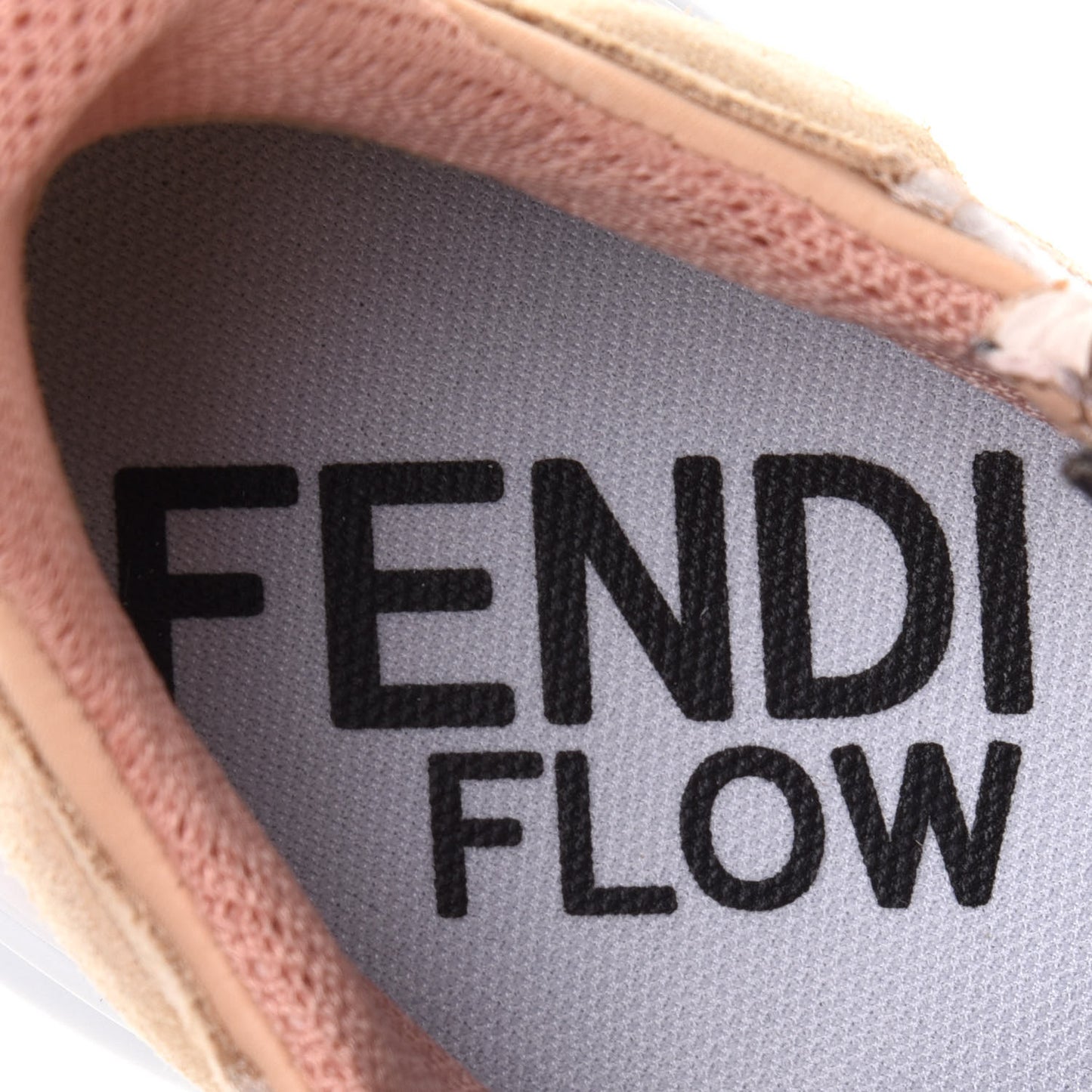 Nylon Suede Transparent Fendi Flow Low Top Sneakers 37 Light Rose