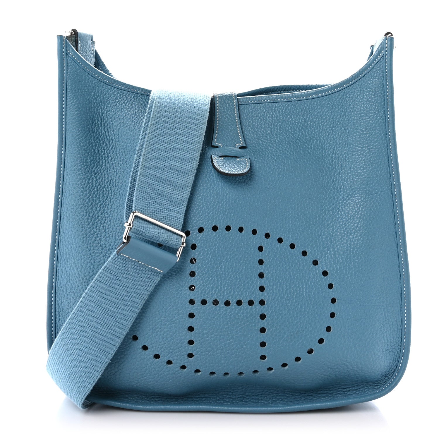 Hermes Taurillon Clemence Evelyne III GM Blue Jean 1 of 10