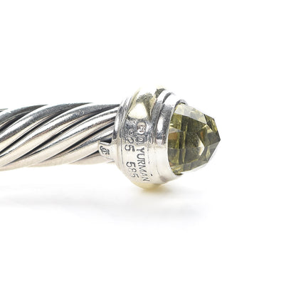David Yurman Sterling Silver 14K Yellow Gold Prasiolite 7mm Cable Classics Bracelet 4 of 4