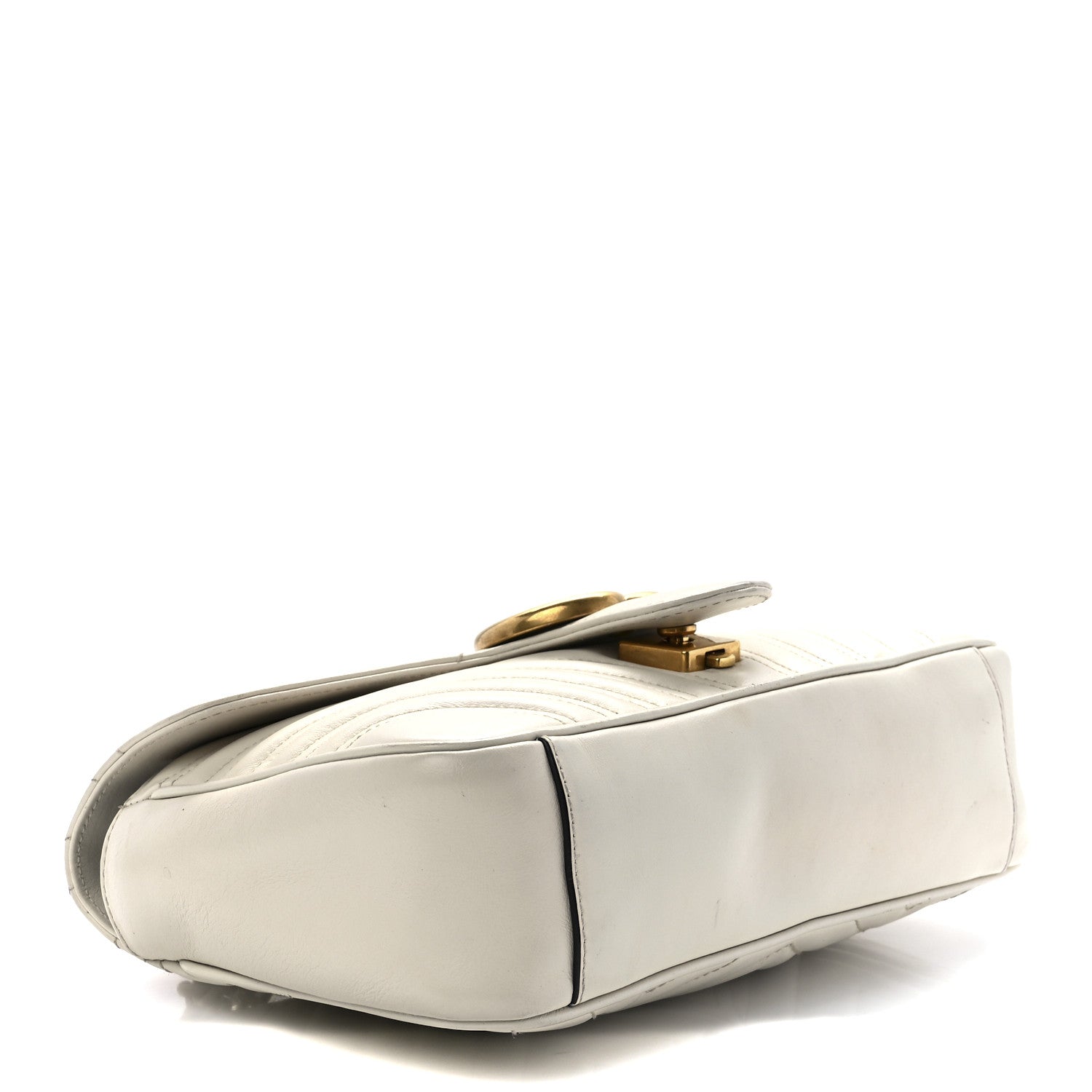 Gucci Calfskin Matelasse Small GG Marmont Shoulder Bag White 3 of 11