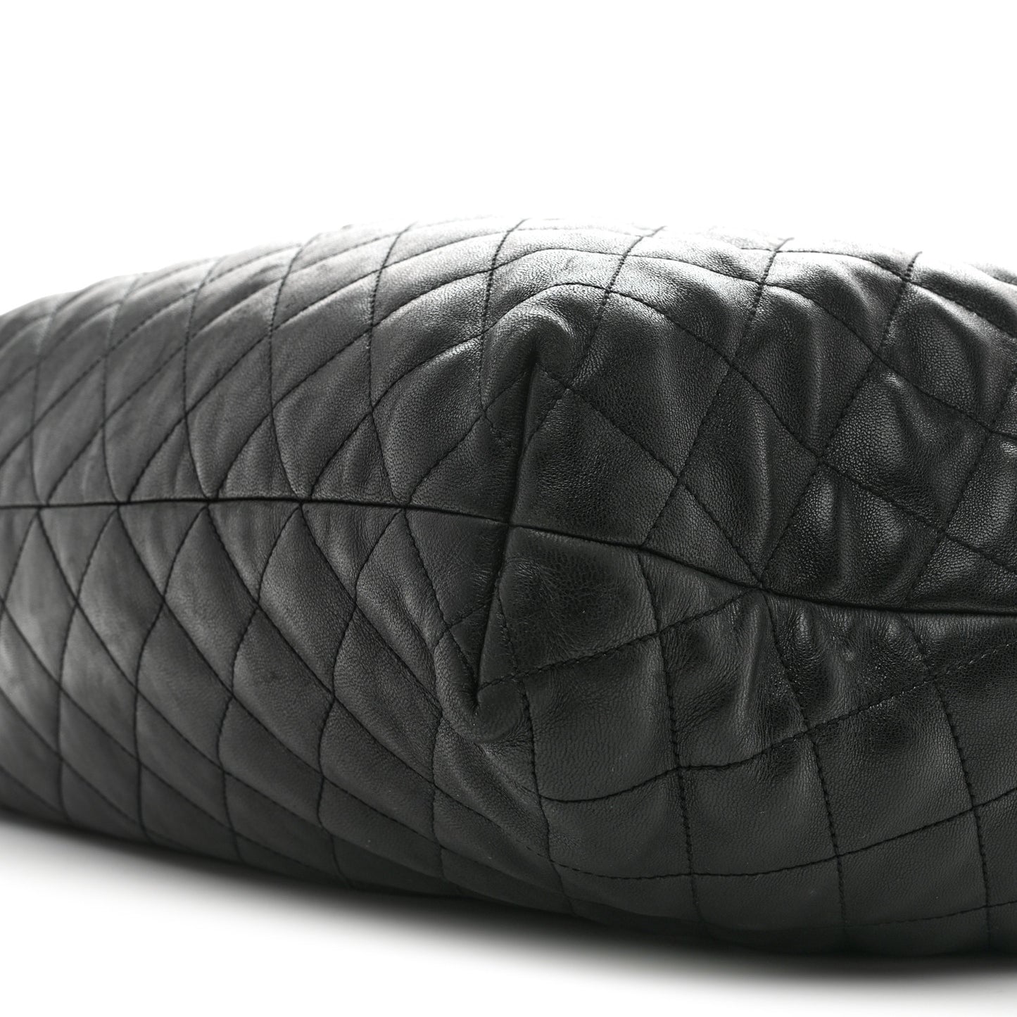 Lambskin Quilted Maxi Icare Shopping Tote Black