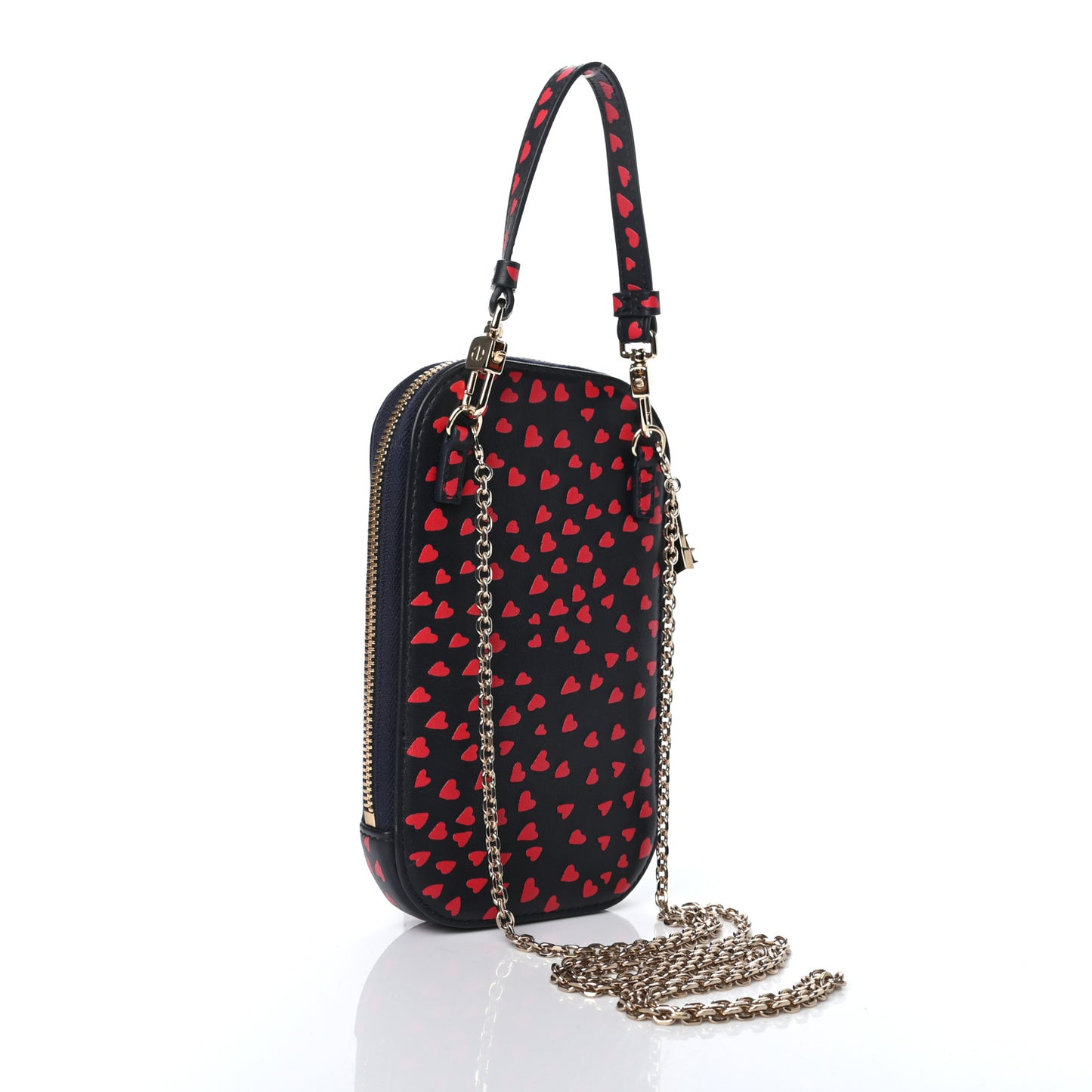 Calfskin I Love Paris Phone Holder Blue Red