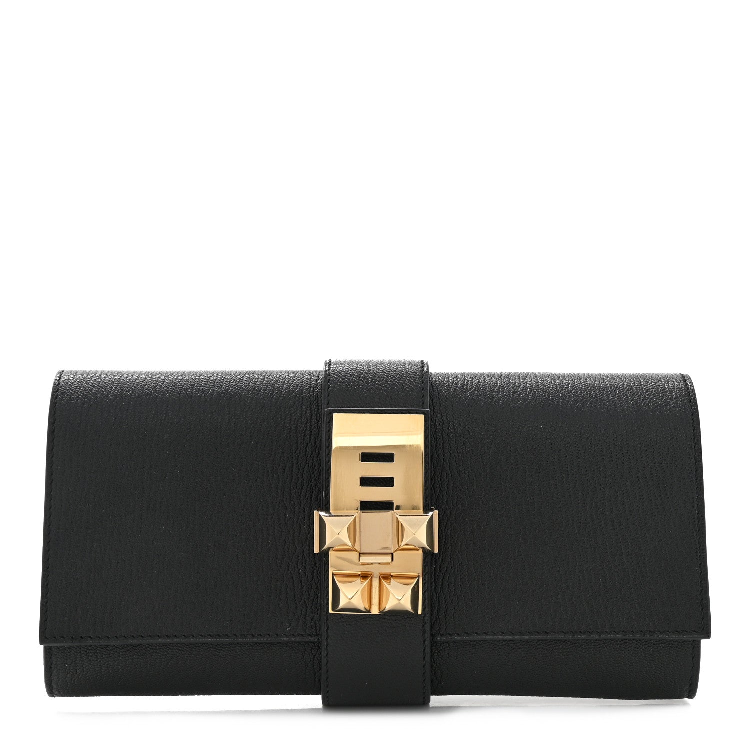 Hermes Chevre Mysore Medor 23 Clutch Black 1 of 6
