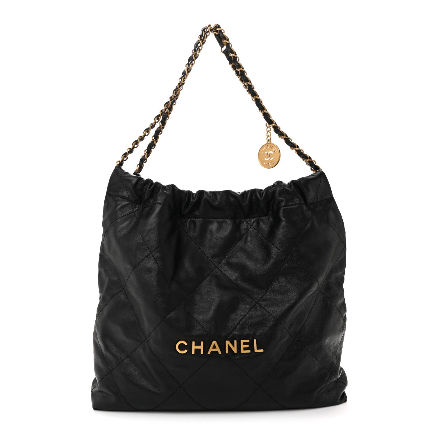 Chanel Shiny Calfskin Quilted Chanel 22 Black 1 of 11